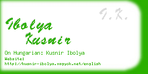 ibolya kusnir business card